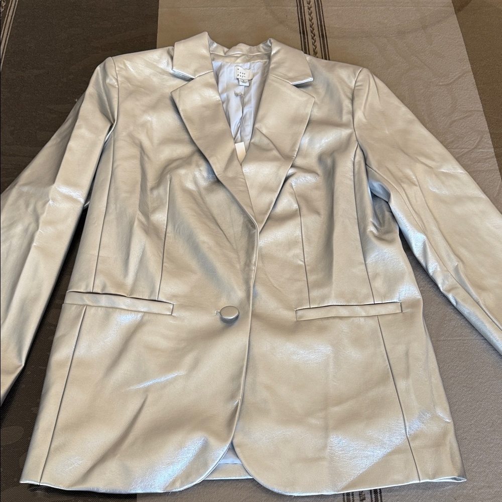 New Metallic Silver Women's Blazer